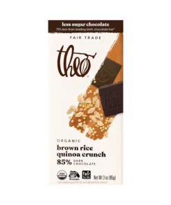 brown rice quinoa crunch 85% dark chocolate bar