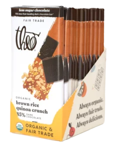 brown rice quinoa crunch 85% dark chocolate bar