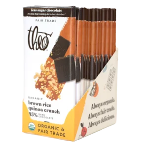 brown rice quinoa crunch 85% dark chocolate bar
