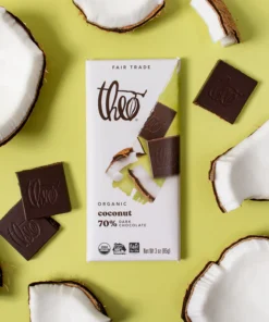 coconut 70% dark chocolate bar