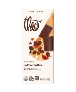 coffee toffee 70% dark chocolate bar